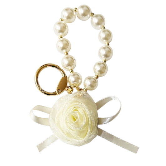Rose Ribbon With Pearl Key Chain KC41101-31. (12PC)