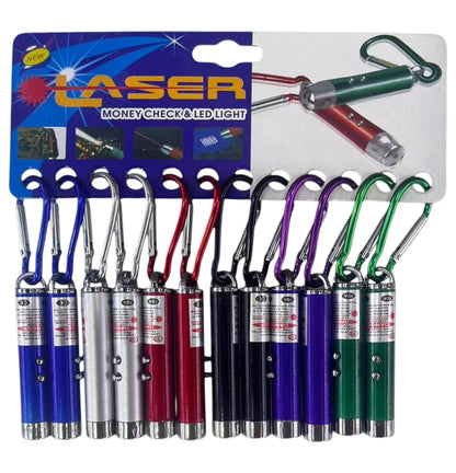 Mini Led Flashlights Laser Key Chain KC5909-2 (12PC)