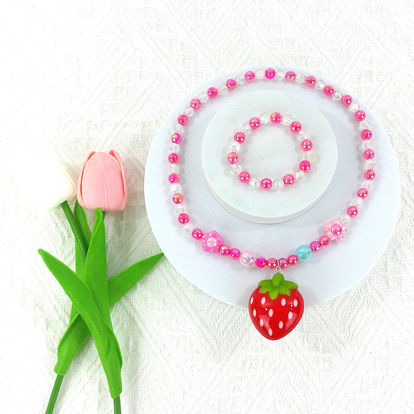 Kids Beads Charm Light Up Jewelry 2 Set KNC4315-10 (12PC)