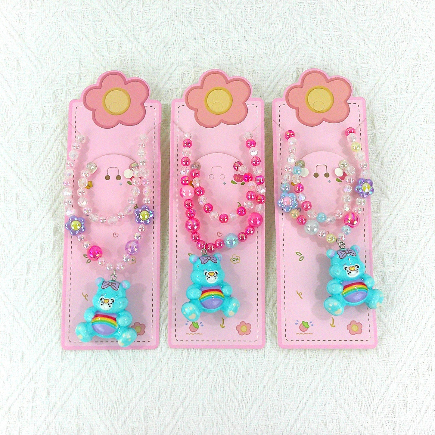 Kids Beads Charm Light Up Jewelry 2 Set KNC4315-10 (12PC)