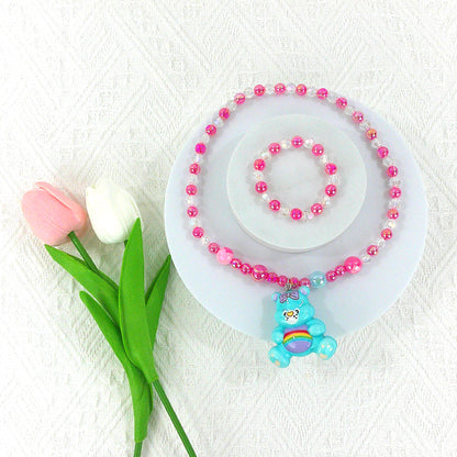 Kids Beads Charm Light Up Jewelry 2 Set KNC4315-10 (12PC)