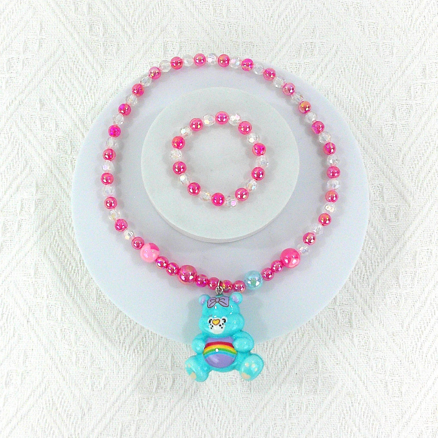 Kids Beads Charm Light Up Jewelry 2 Set KNC4315-10 (12PC)