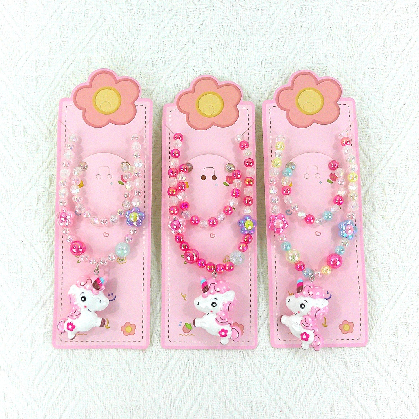Kids Beads Charm Light Up Jewelry 2 Set KNC4315-10 (12PC)