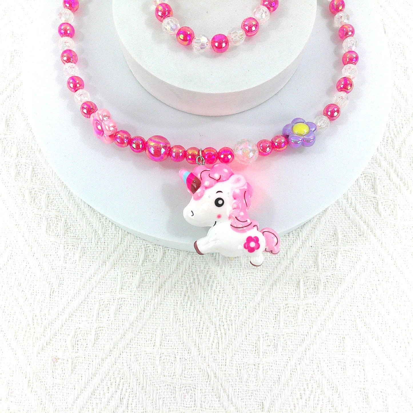 Kids Beads Charm Light Up Jewelry 2 Set KNC4315-10 (12PC)