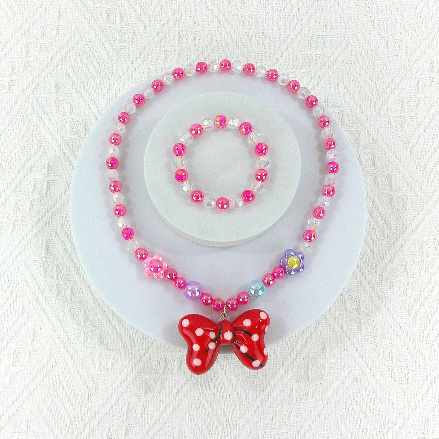 Kids Beads Charm Light Up Jewelry 2 Set KNC4315-10 (12PC)