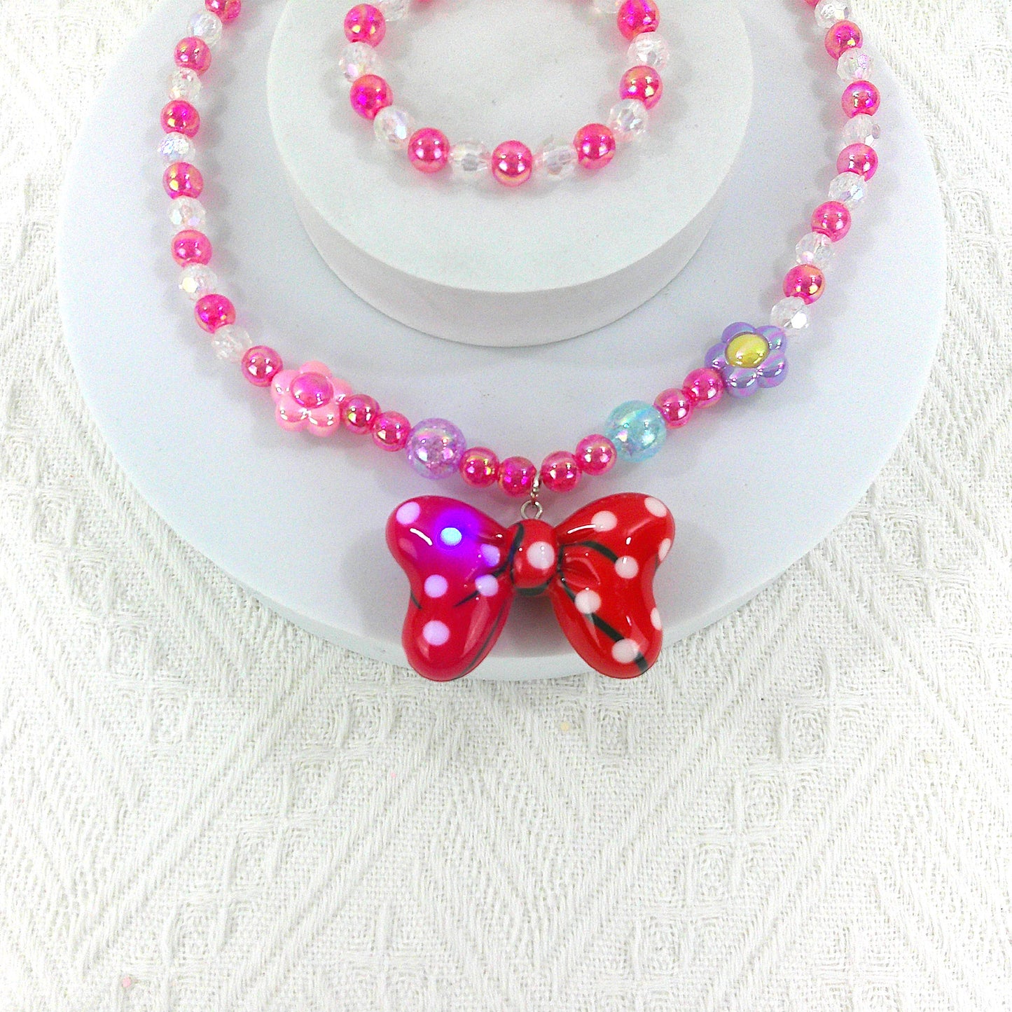 Kids Beads Charm Light Up Jewelry 2 Set KNC4315-10 (12PC)