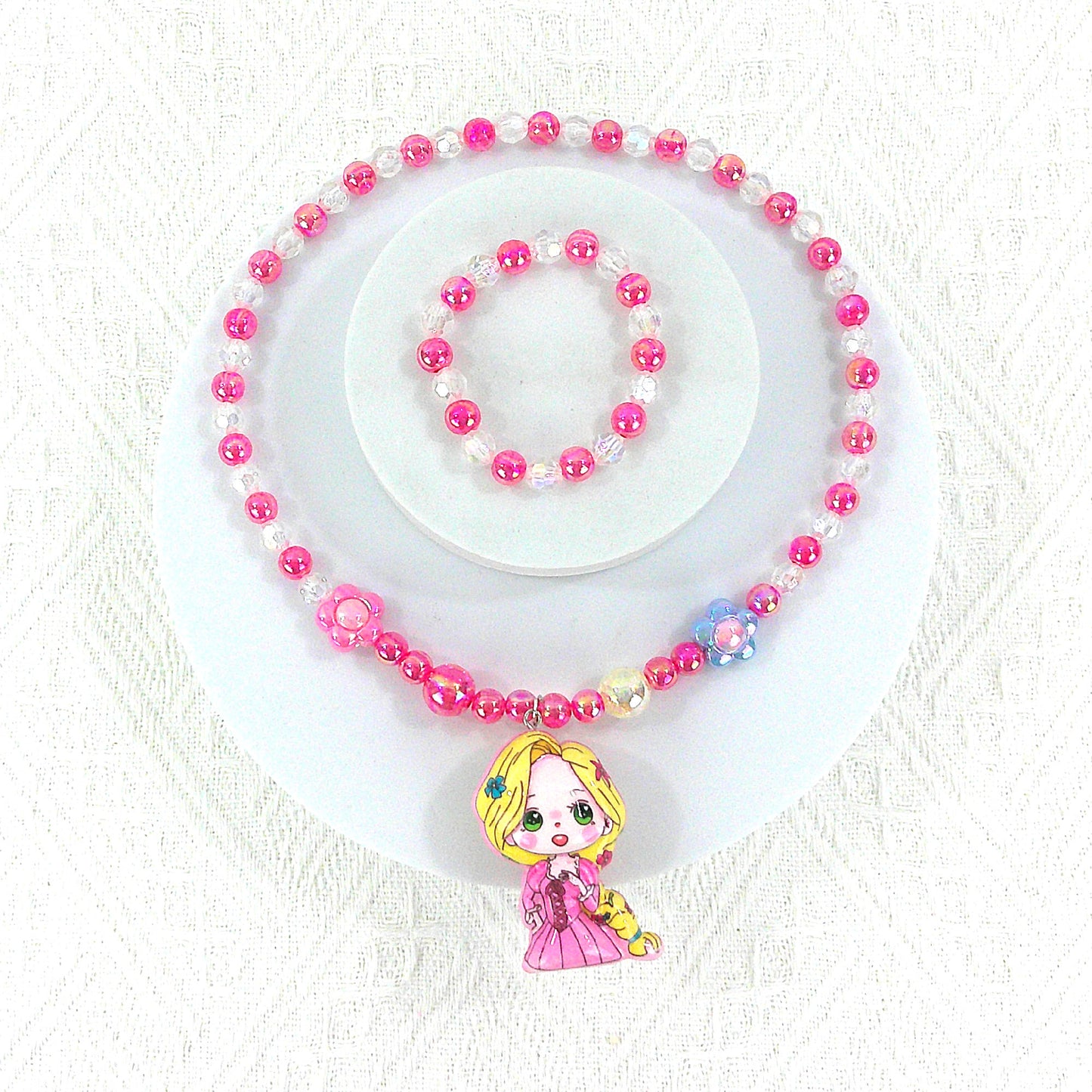 Kids Beads Charm Light Up Jewelry 2 Set KNC4315-10 (12PC)