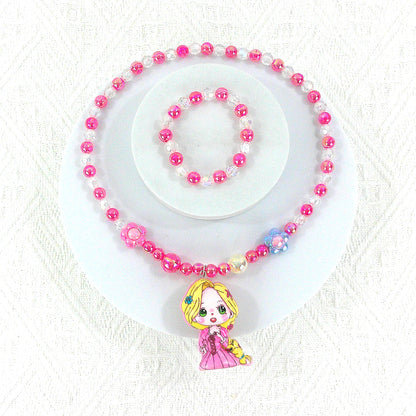Kids Beads Charm Light Up Jewelry 2 Set KNC4315-10 (12PC)