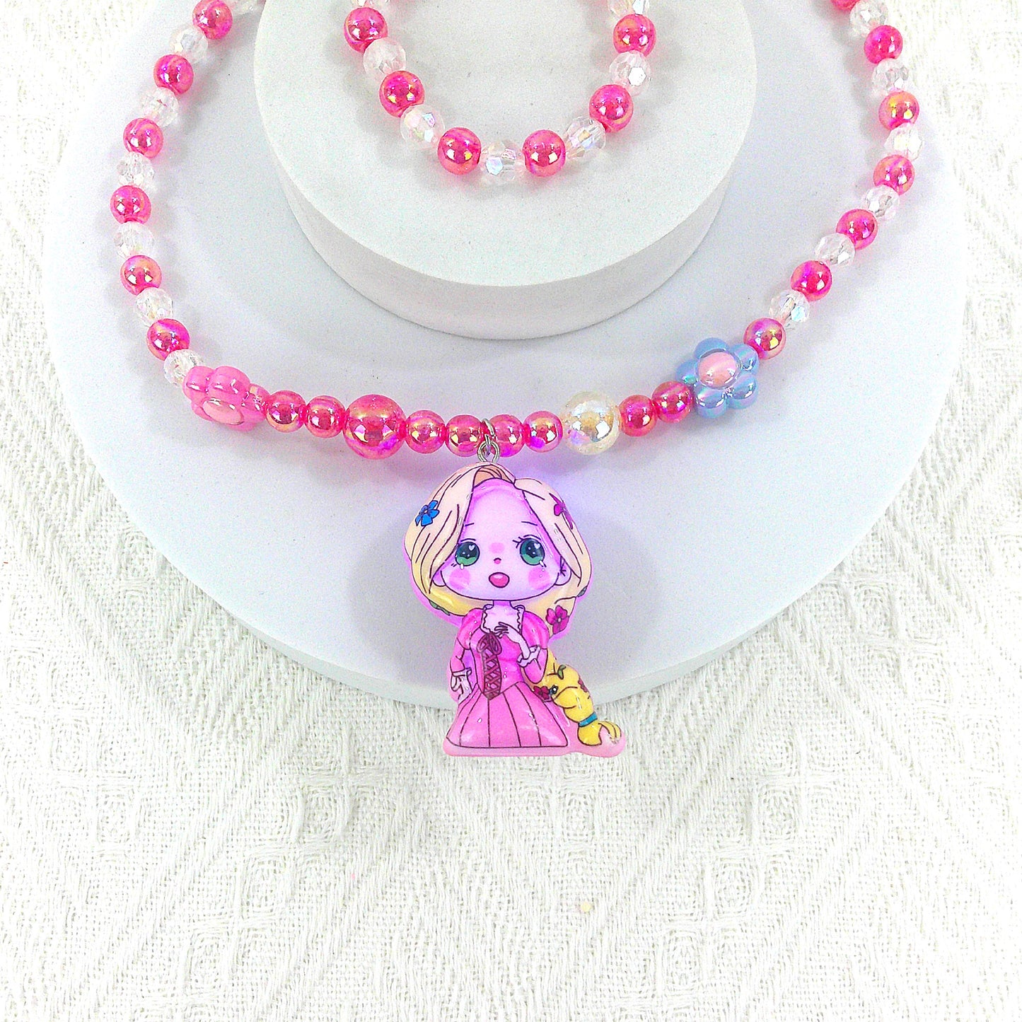 Kids Beads Charm Light Up Jewelry 2 Set KNC4315-10 (12PC)