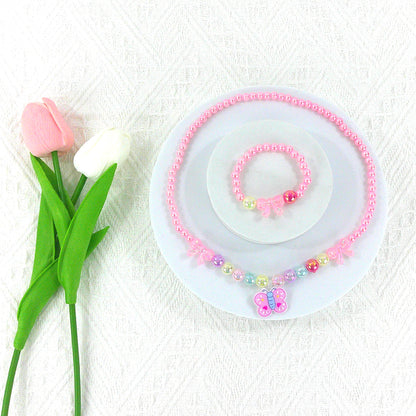 Kids Beads Charm Necklace and Bracelet Jewelry Set KNC4315-1 (12PC)