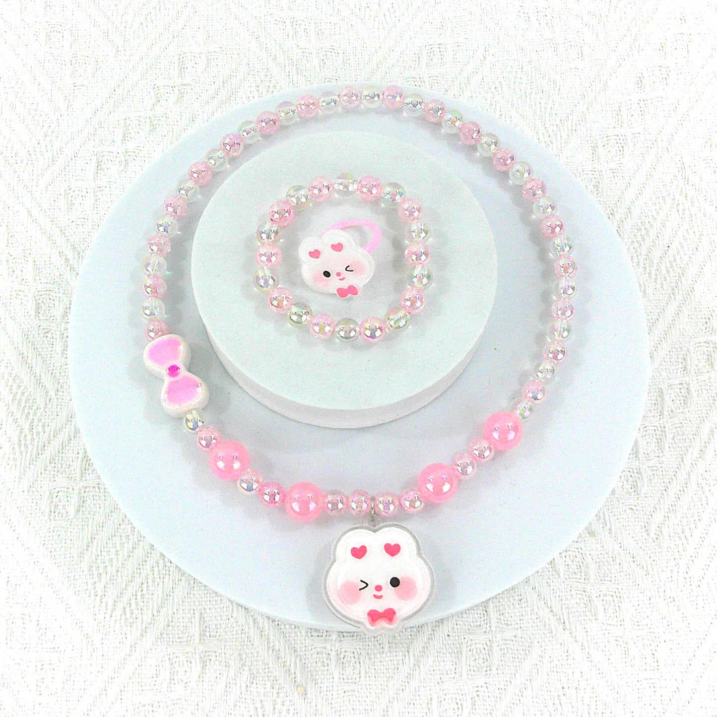 Kids Beads Charm Light Up Jewelry 3 Set KNC4315-5 (12PC)