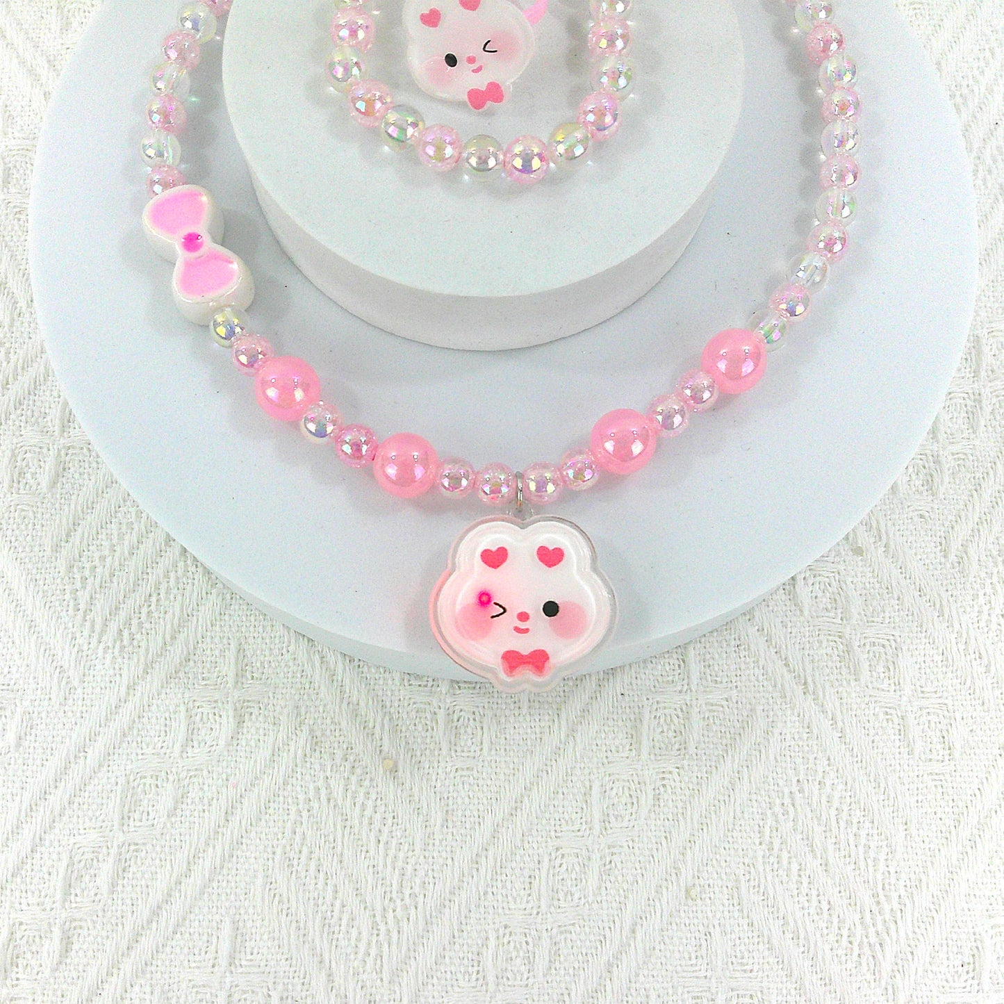 Kids Beads Charm Light Up Jewelry 3 Set KNC4315-5 (12PC)