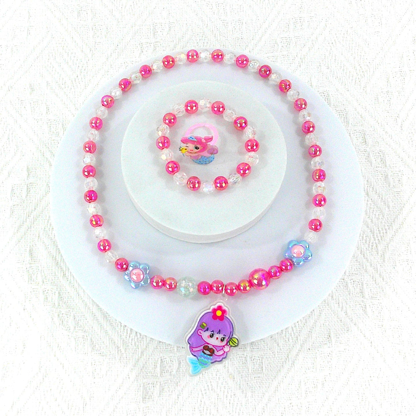 Kids Beads Charm Light Up Jewelry 3 Set KNC4315-5 (12PC)
