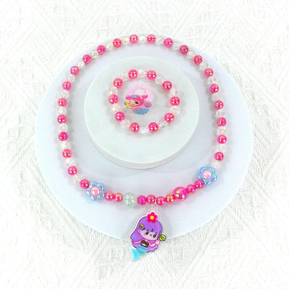 Kids Beads Charm Light Up Jewelry 3 Set KNC4315-5 (12PC)