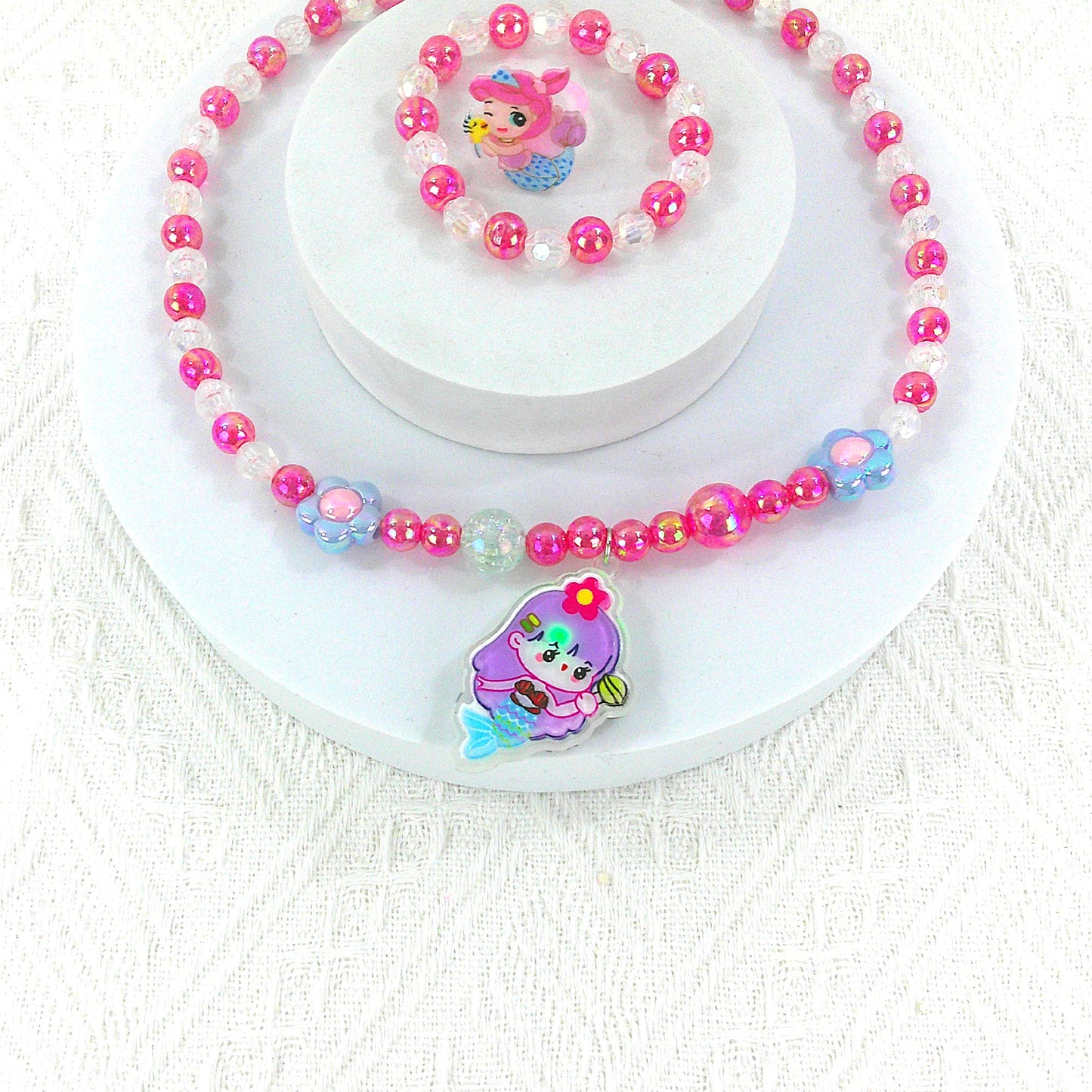 Kids Beads Charm Light Up Jewelry 3 Set KNC4315-5 (12PC)