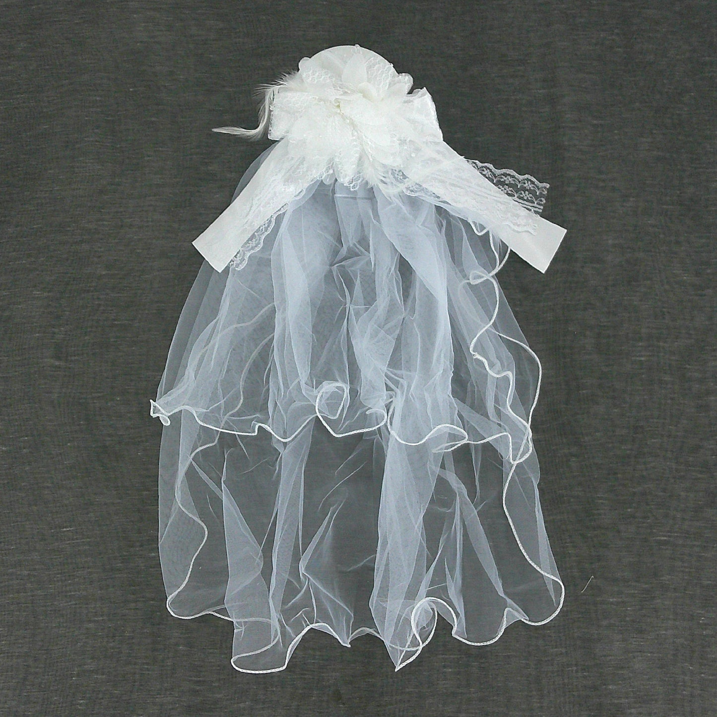 Kids Flower Feather Veil Hair Deco Clip KV602 (2PC)