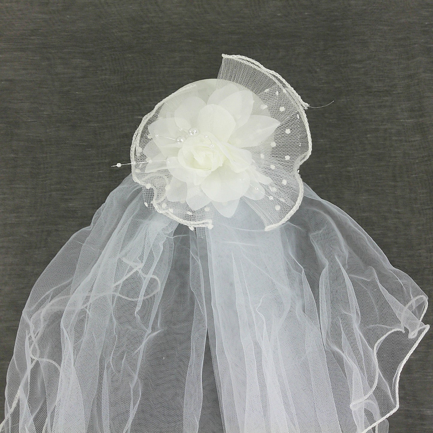 Kids Flower Veil Hair Deco Clip KV603 (2PC)