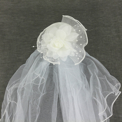 Kids Flower Veil Hair Deco Clip KV603 (2PC)
