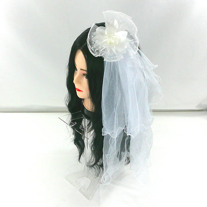 Kids Flower Veil Hair Deco Clip KV603 (2PC)