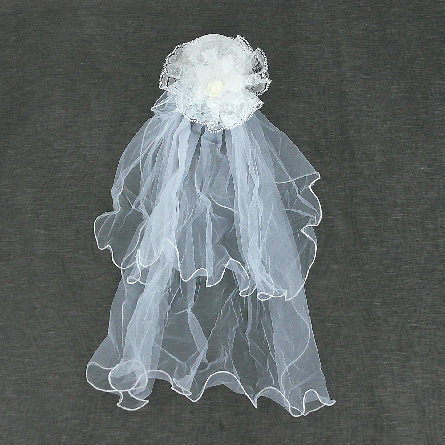 Kids Flower Veil Hair Deco Clip KV604 (2PC)