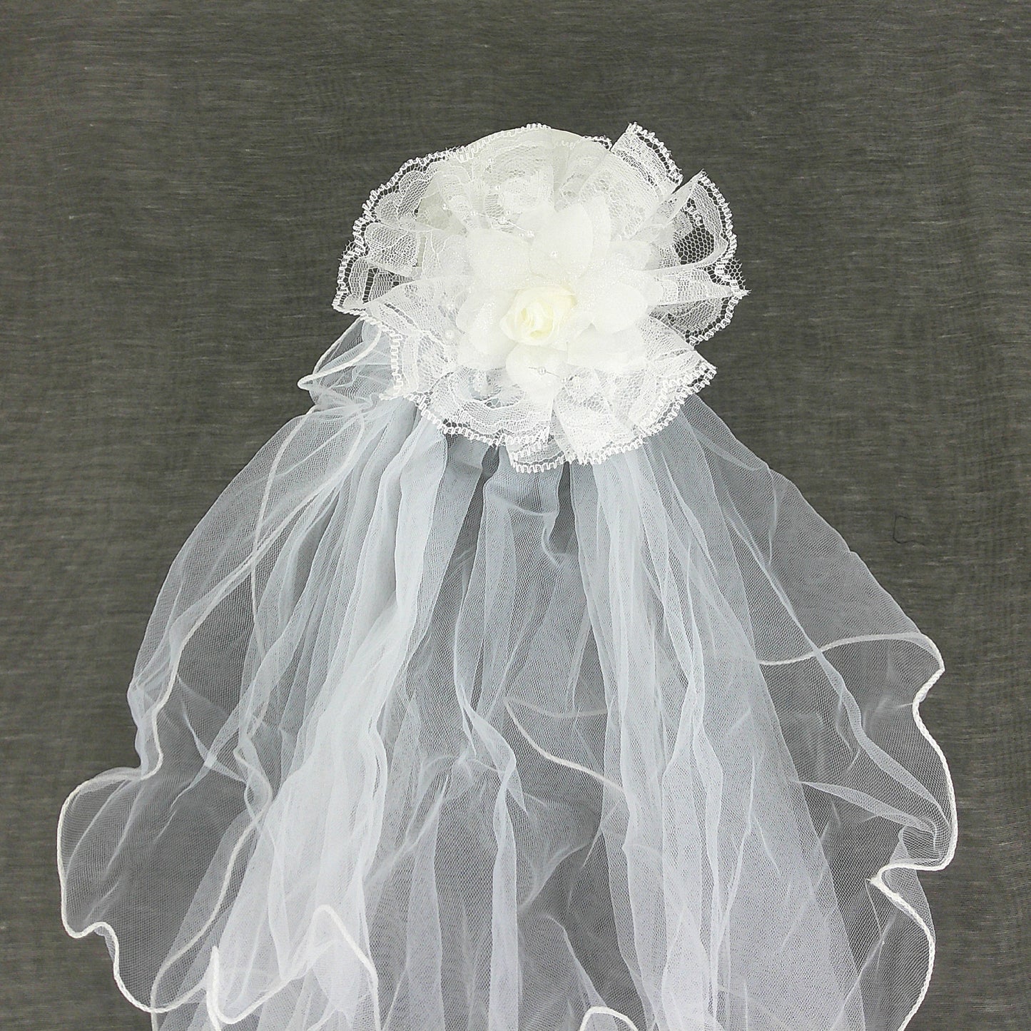 Kids Flower Veil Hair Deco Clip KV604 (2PC)