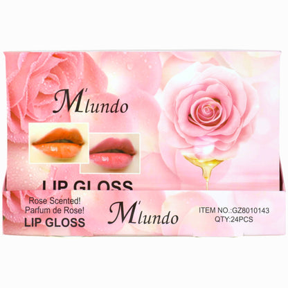 Miundo Rose Scented Lip Gloss GZ8010143 .(24PC)