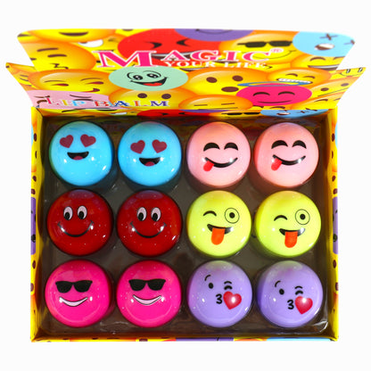 Funny Emoji Face Ball Lip Balm  LB806-C (24PC)