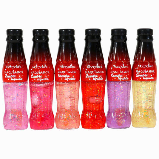 Moc Allure Maquiamor Lip Gloss Glitter Soda Bottle LC1127. (24PC)