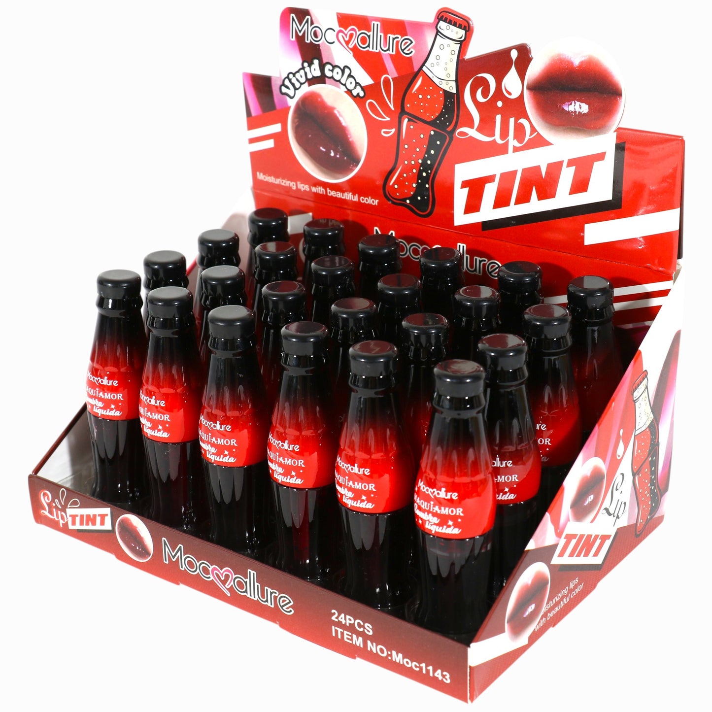 Moc Allure Maquiamor Vivid Color Lip Tint Soda Bottle LC1143 (24PC)