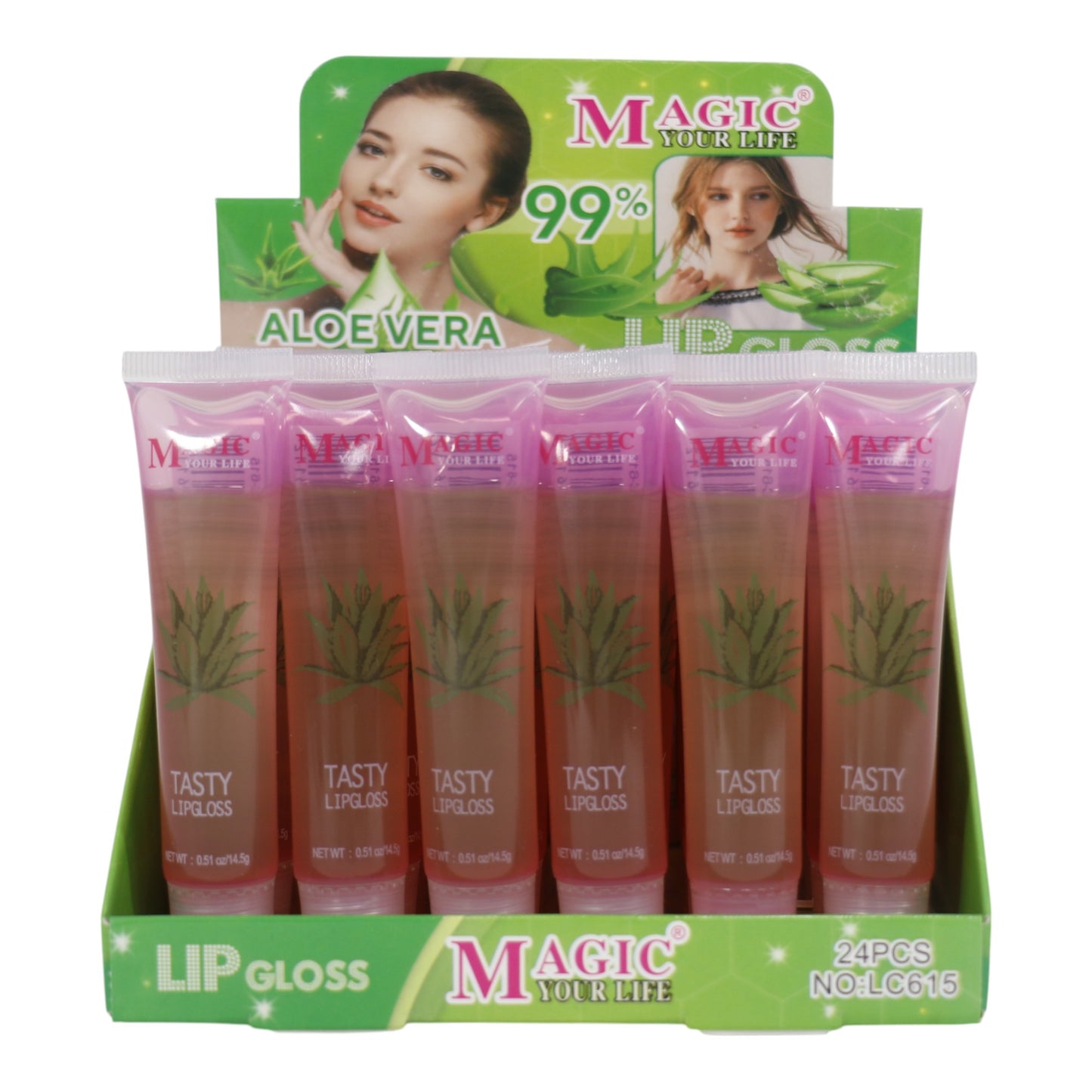 Magic Your Life 99% Aloe Vera Lip Gloss LC615. (24PC)