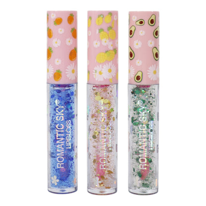 Romantic Sky Glitter Lip Gloss RS022. (24PC)