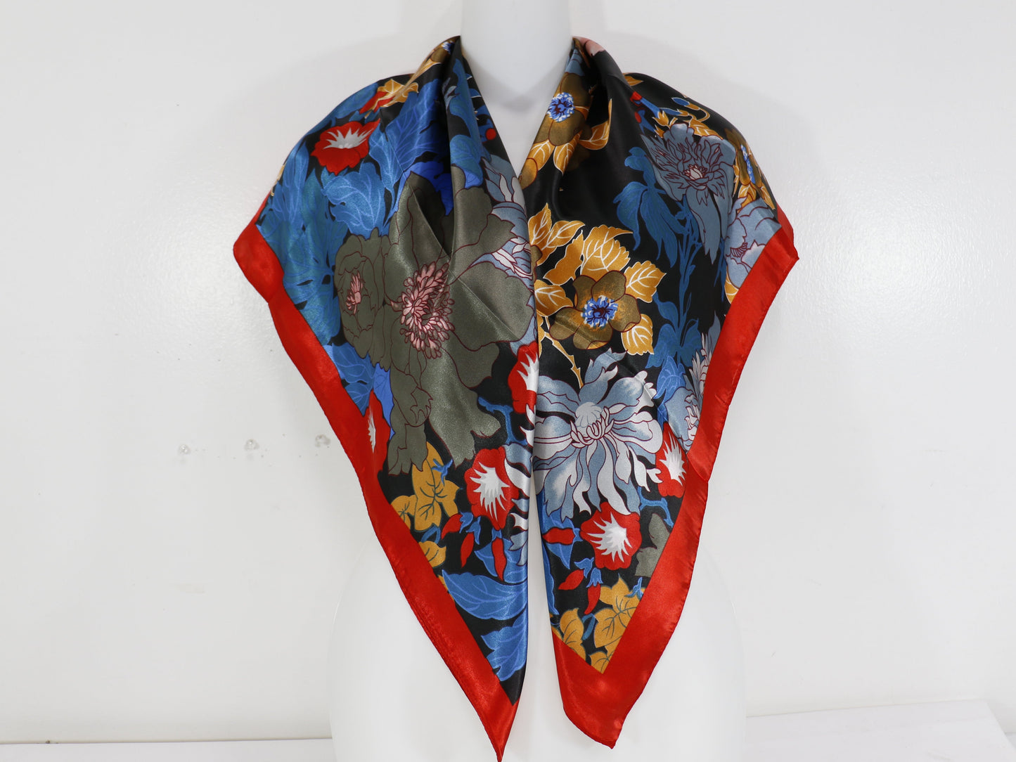 Satin Scarf Floral Pattern ST4825-7. (12PC)