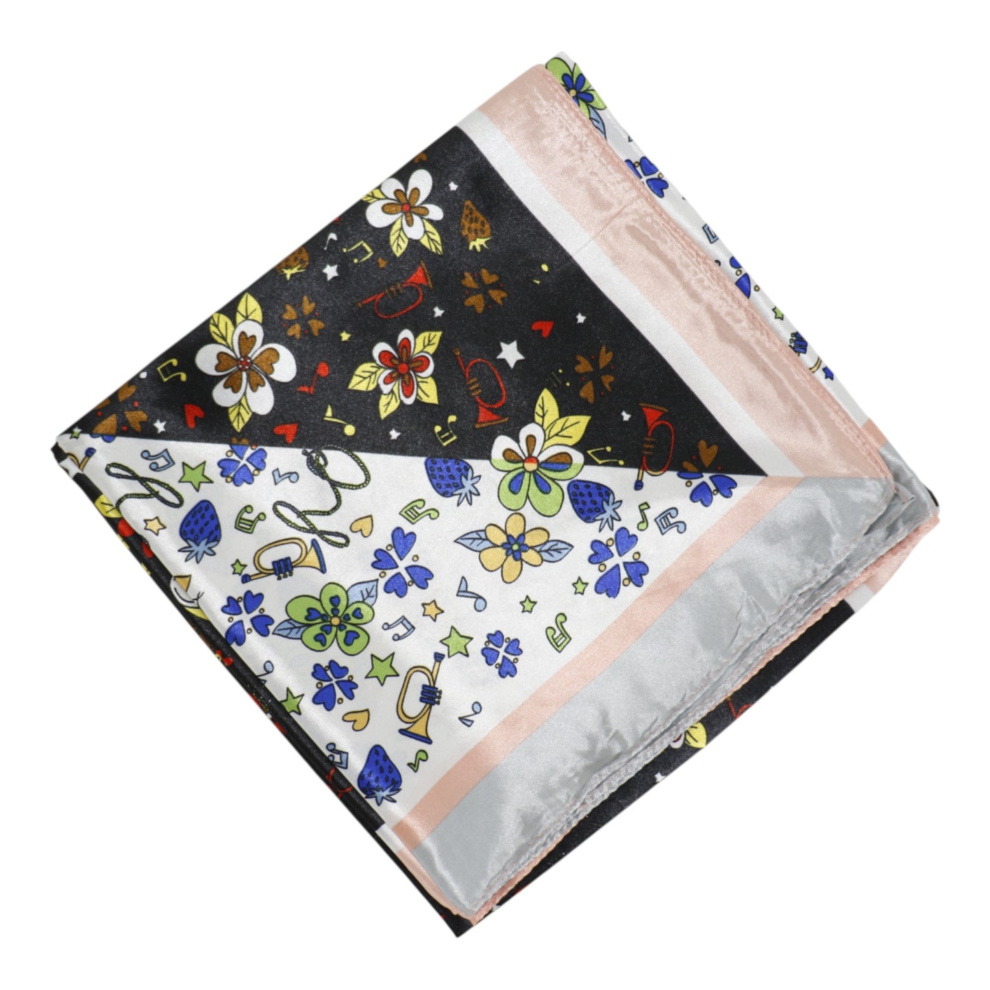 Satin Scarf 2 Tone Floral Pattern  ST5307-13 (12PC)