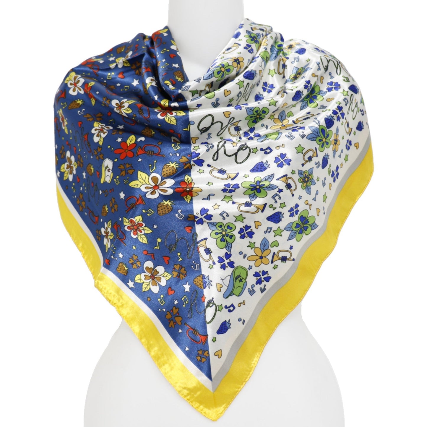 Satin Scarf 2 Tone Floral Pattern  ST5307-13 (12PC)