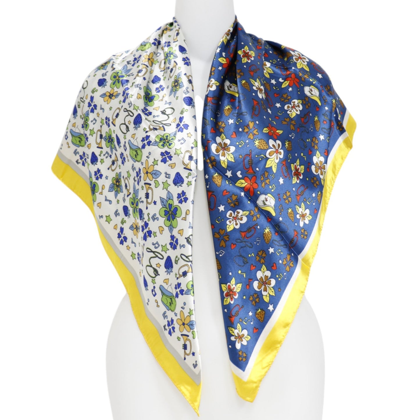 Satin Scarf 2 Tone Floral Pattern  ST5307-13 (12PC)
