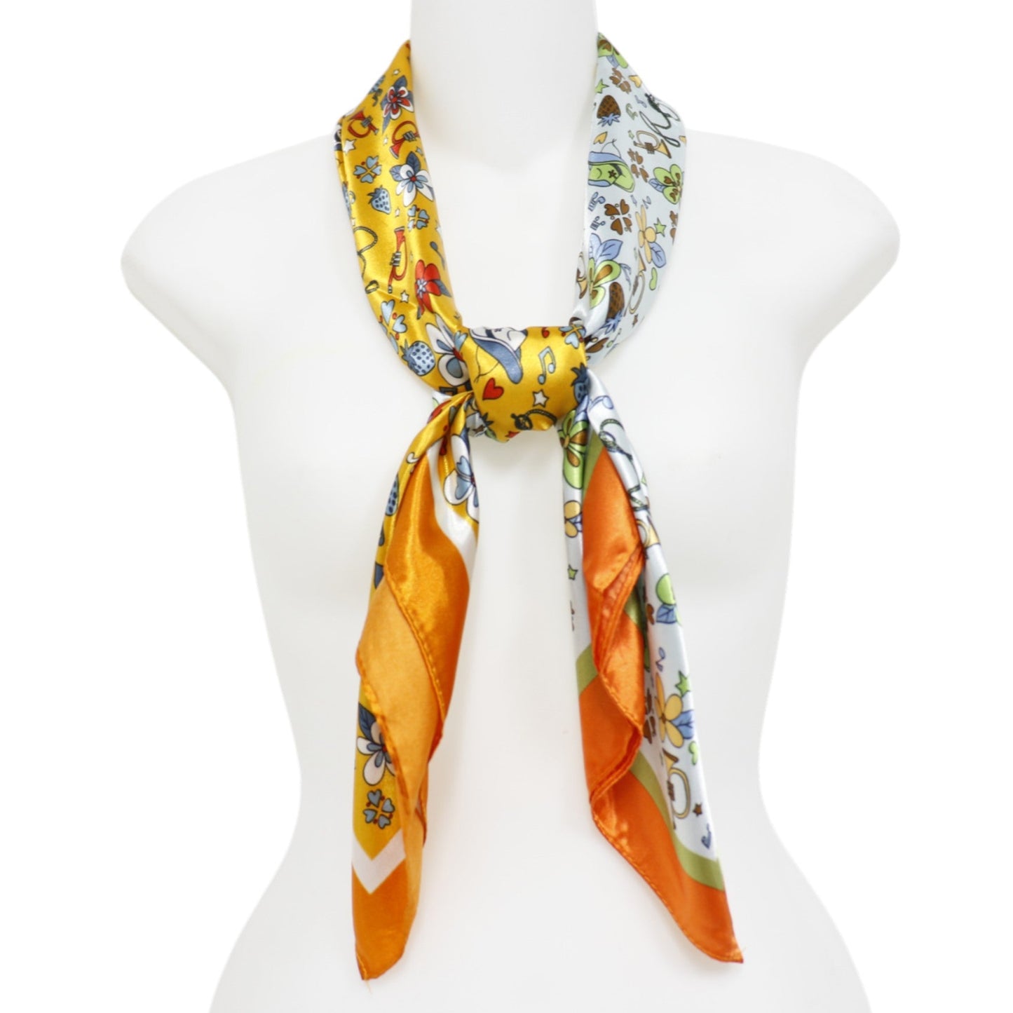 Satin Scarf 2 Tone Floral Pattern  ST5307-13. (12PC)