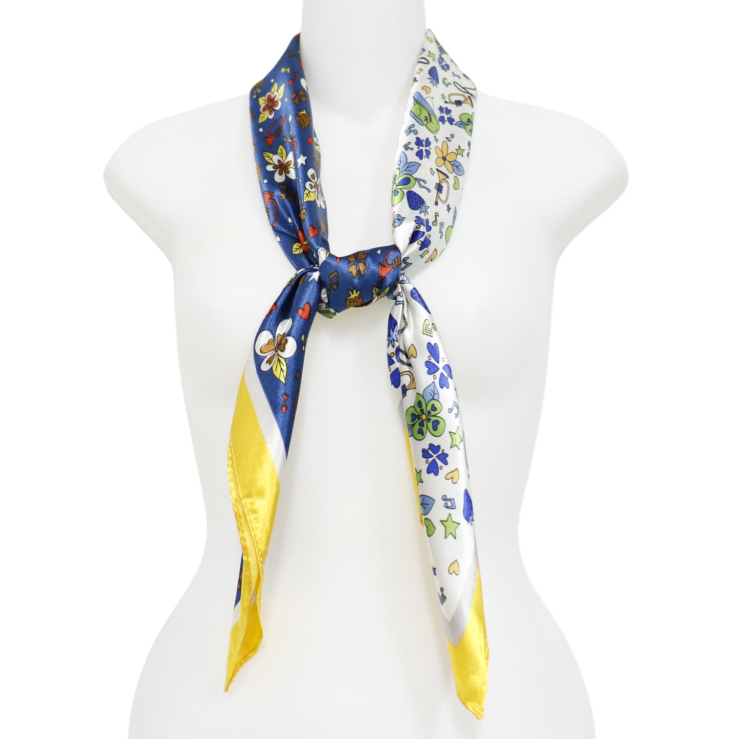 Satin Scarf 2 Tone Floral Pattern  ST5307-13. (12PC)