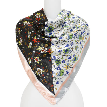 Satin Scarf 2 Tone Floral Pattern  ST5307-13 (12PC)