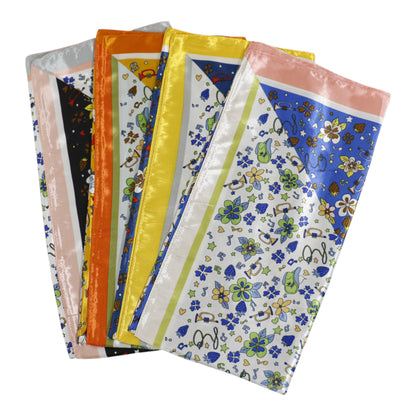 Satin Scarf 2 Tone Floral Pattern  ST5307-13 (12PC)