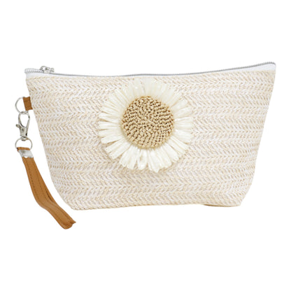 Daisy Flower Straw Makeup Pouch JB5526-7 (12PC)