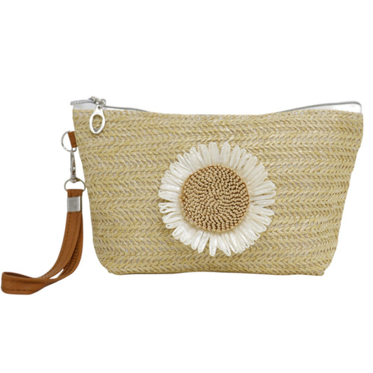 Daisy Flower Straw Makeup Pouch JB5526-7 (12PC)