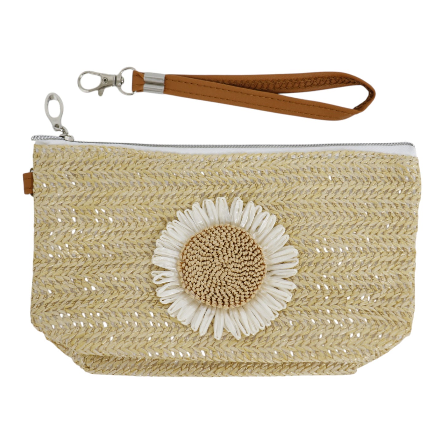 Daisy Flower Straw Makeup Pouch JB5526-7 (12PC)