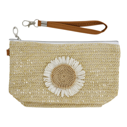 Daisy Flower Straw Makeup Pouch JB5526-7 (12PC)