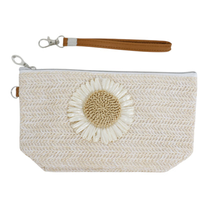 Daisy Flower Straw Makeup Pouch JB5526-7 (12PC)