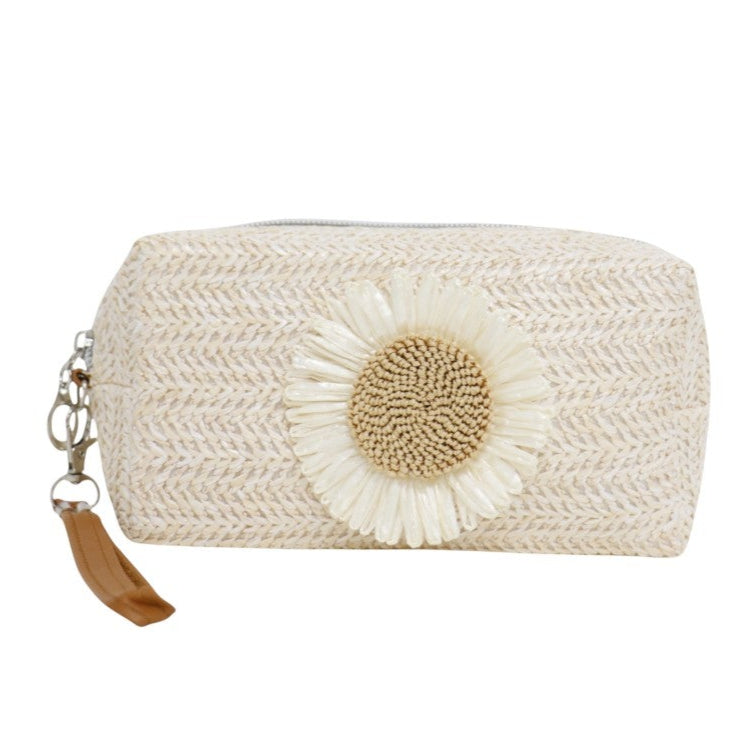 Daisy Flower Straw Makeup Pouch JB5526-8 (12PC)