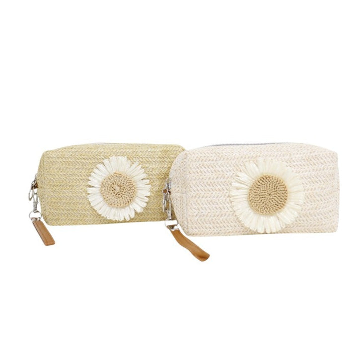 Daisy Flower Straw Makeup Pouch JB5526-8 (12PC)