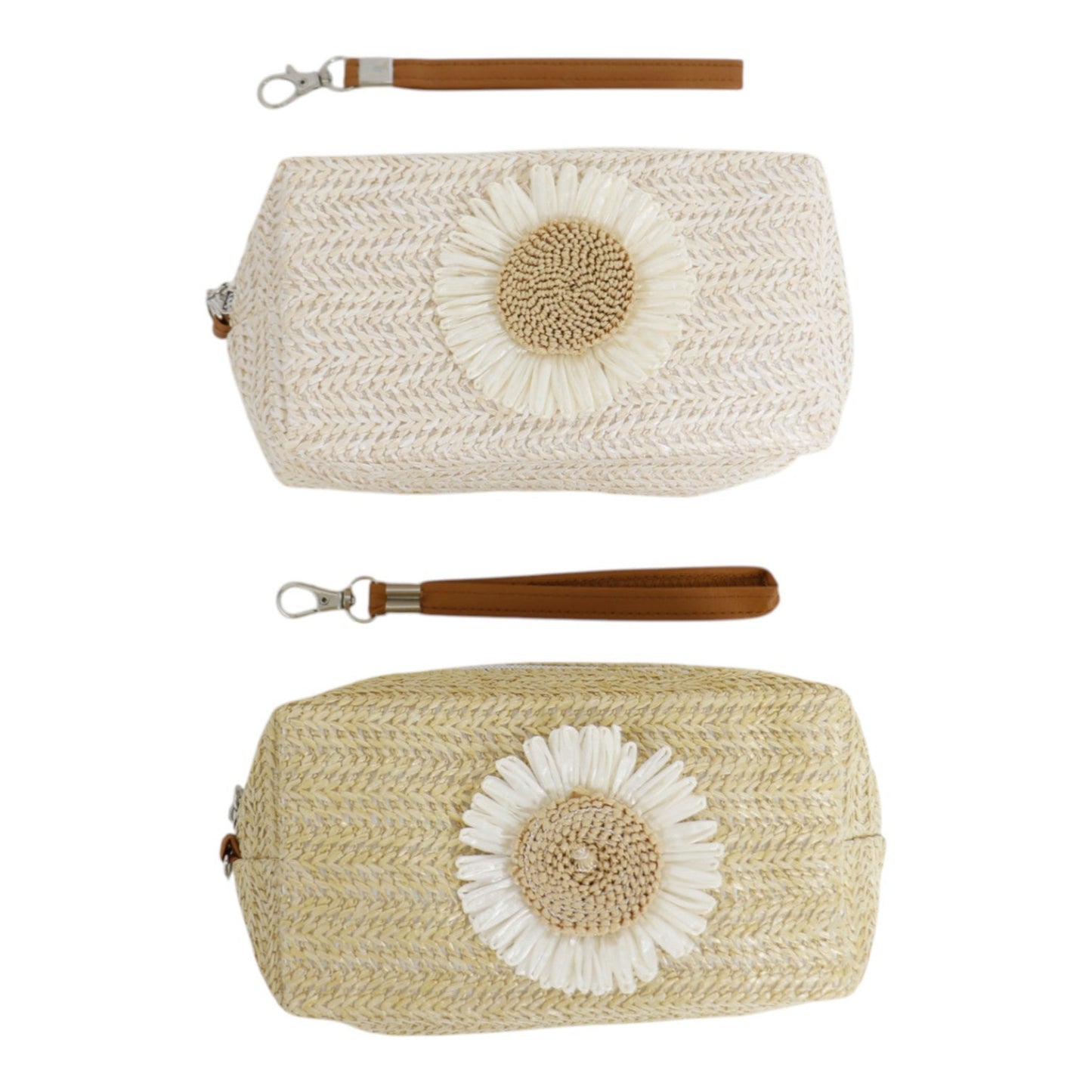 Daisy Flower Straw Makeup Pouch JB5526-8 (12PC)
