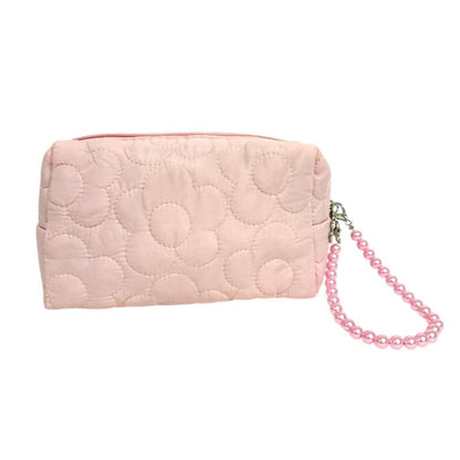 Solid Color Quilted Fabric Makeup Pouch JB5526-5 (12PC)