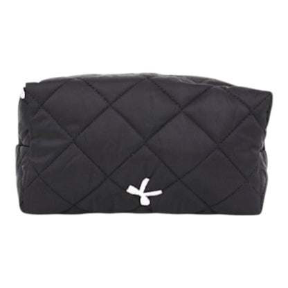 Ribbon Printing Quilted Fabric Makeup Pouch JB5526-3. (12PC)