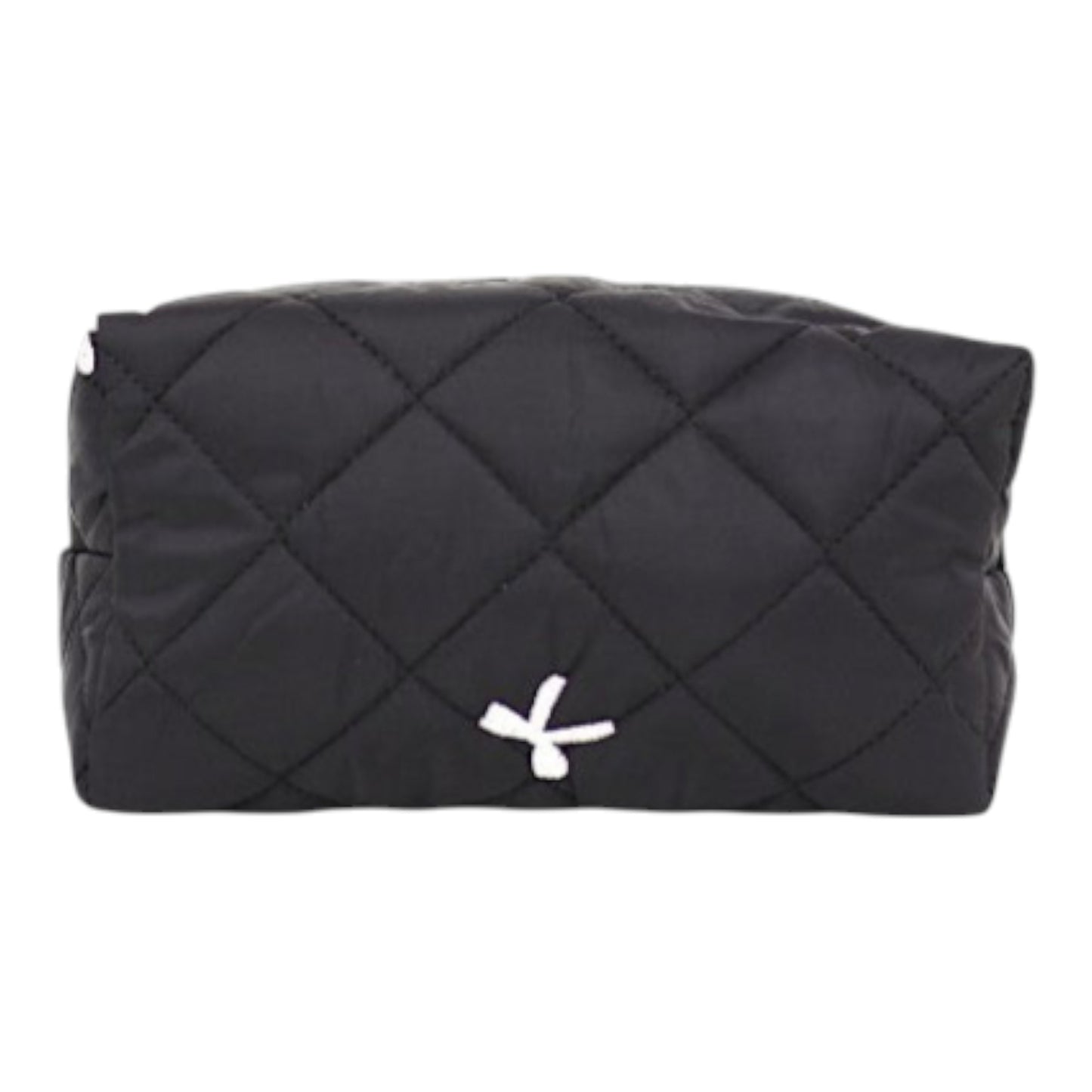 Ribbon Printing Quilted Fabric Makeup Pouch JB5526-3 (12PC)